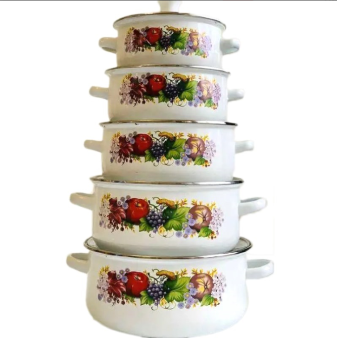 Набор посуды с эмалированным покрытием UNIQUE UN-2355  белый Одесса - изображение 2