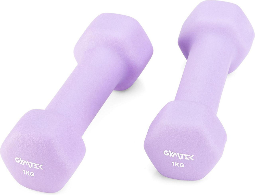 Гантелі для фітнесу неопренові Gymtek Hex 2х1кг лавандовий Київ - фото 7