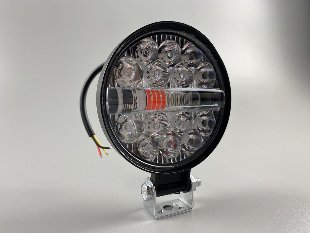 Фара-LED робоча додаткова 48W 6000K прожектор, Фара LED кругла світлодіодна  Led chip 3030 стробоскоп Мукачево - фото 8
