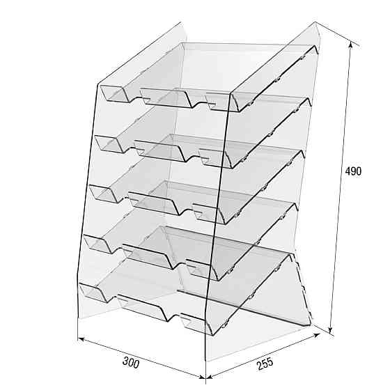 Подставка витрина EKOSTAR под батончики настольная 5 полок 300х255х490 Киев