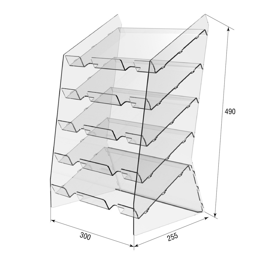Подставка витрина EKOSTAR под батончики настольная 5 полок 300х255х490 Киев - изображение 3