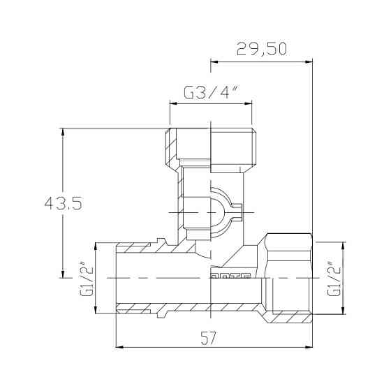 Кран приладовий кульовий Thermo Alliance Forte 1/2"х3/4"х1/2" SF186W152015 Київ