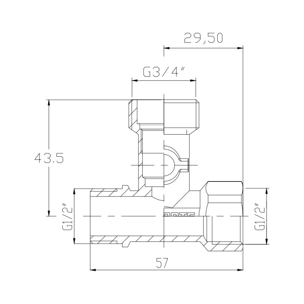 Кран приладовий кульовий Thermo Alliance Forte 1/2"х3/4"х1/2" SF186W152015 Київ - фото 2