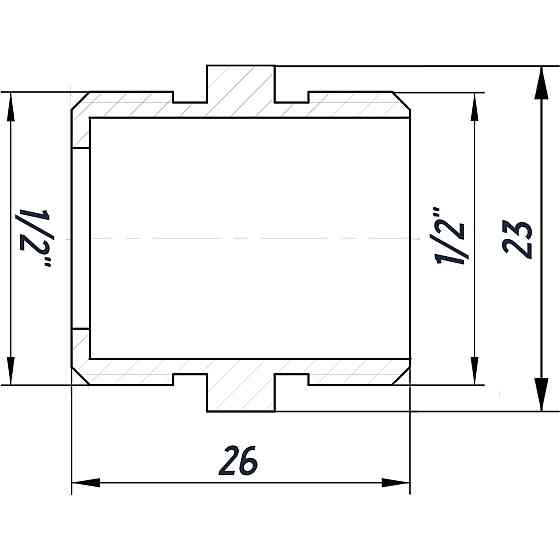 Ніпель 1/2″ЗЗ нікельований під прокладку NN332G OPTIMUM Киев