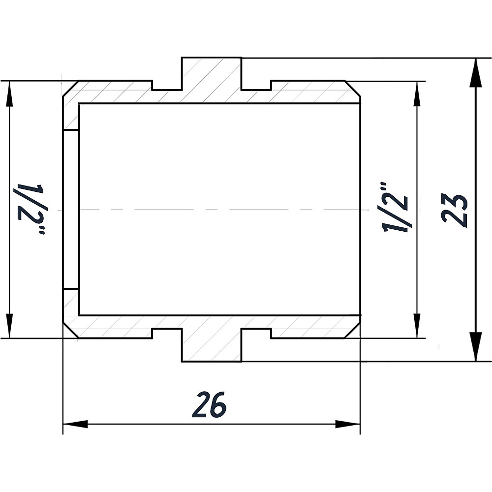 Ніпель 1/2″ЗЗ нікельований під прокладку NN332G OPTIMUM Тернопіль - фото 3