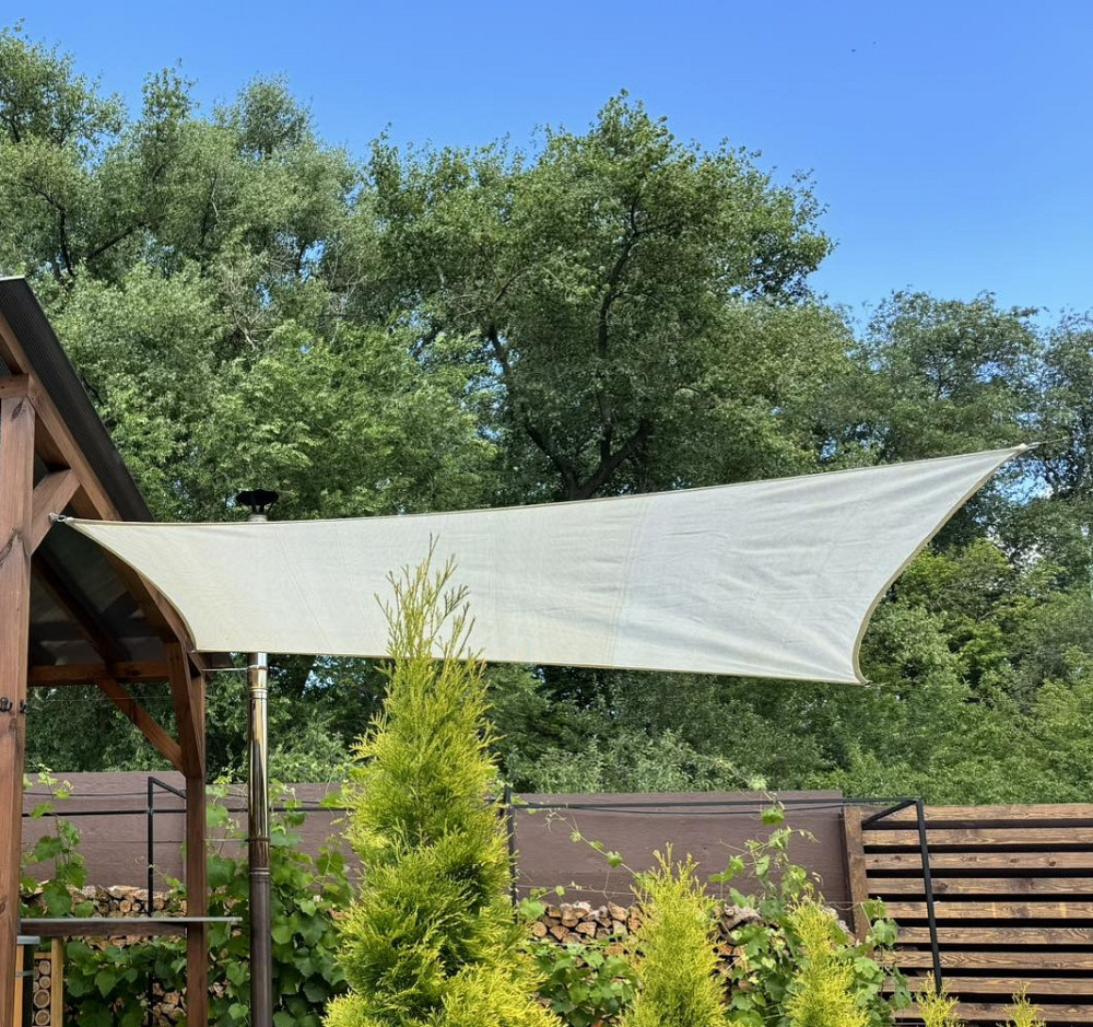 Тент навіс затінюючий прямокутний 3х5м сітка (Молочний) Вінниця - фото 8