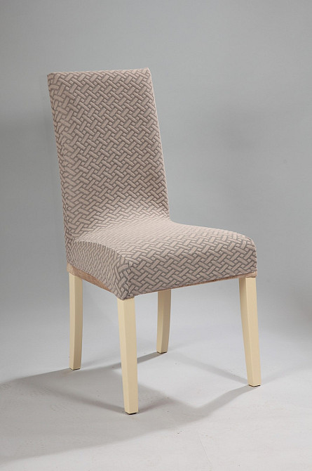 Универсальный натяжной чехол накидка на стул со спинкой натяжной жаккард кирпича Кофе 00703 Белая Церковь - изображение 1