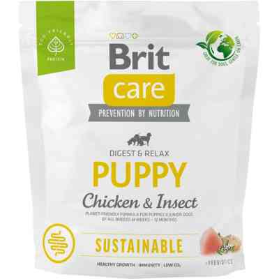 Сухий корм для собак Brit Care Dog Sustainable Puppy з куркою та комахами 1 кг (8595602558643) Вінниця