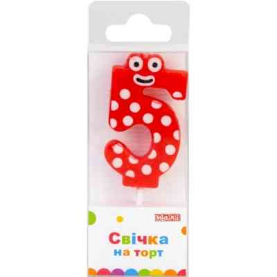 Свеча Maxi "5" 4,5 см, на торт (MX622053-5) Винница