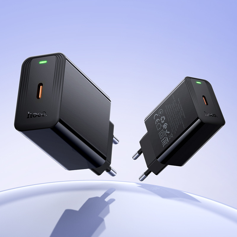 Мережевий зарядний пристрій HOCO CS93A Leader single port PD20W charger Black Одеса - фото 9