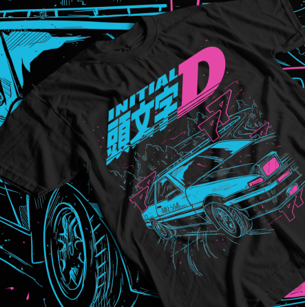 Футболка для хлопчика з аніме принтом Інітіал Д Ітсукі Фуджівара оверсайз (зріст від 165 до 180) Чорний AnimeJ0634m Дніпро