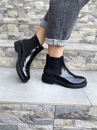 Черевики жіночі Milanti чорні шкіра лакована висота 12см розмір 38 (4187) Коломыя