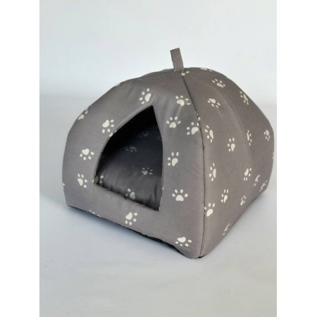 М'який будиночок для домашніх тварин собак та котів 1352 M (50*50см), Сірий з лапками Київ - фото 1