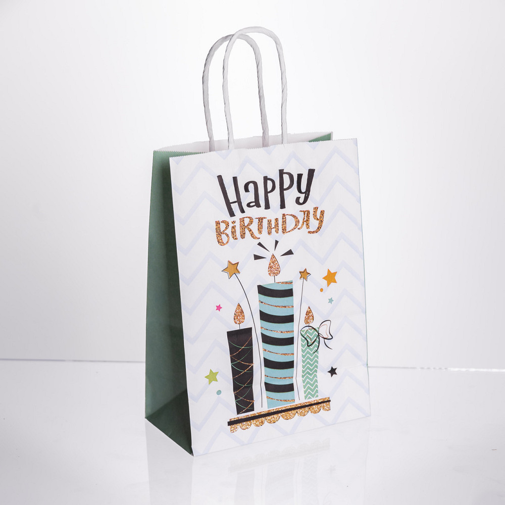 Подарункові пакети "Happy Birthday" 12 шт, голубі Київ - фото 2