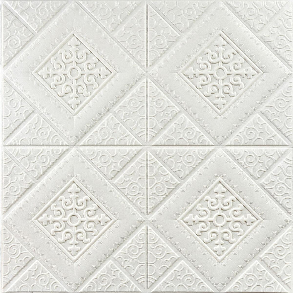 Самоклеюча декоративна настінно-стельова 3D панель вензеля в ромбі 700х700х5мм (374) SW-00000881 Дніпро - фото 1