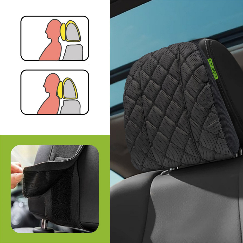 Автомобільний підголівник Comfort Trip AMF 004-3 225х245х60 з екошкіри чорний Дніпро - фото 5