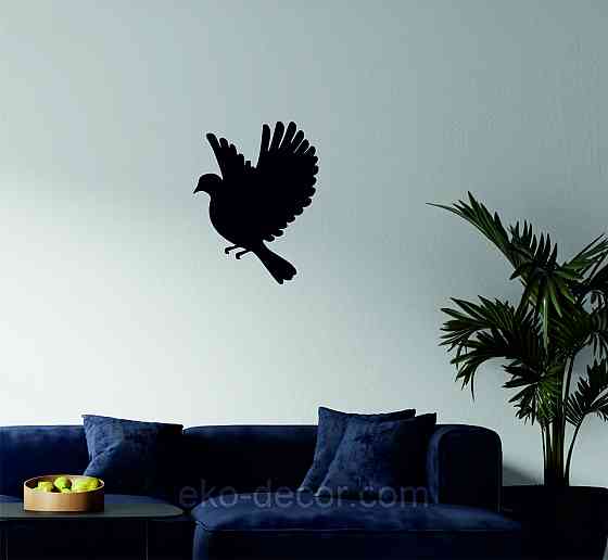 Декоративное настенное Панно «Птичка» Декор на стену(цена за 1шт) 30*23 см, Черный Киев