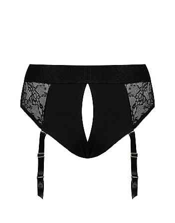 Кружевные трусы для страпона с подвязками для чулок Strap-On-Me DIVA HARNESS - XL Sex Aura Киев
