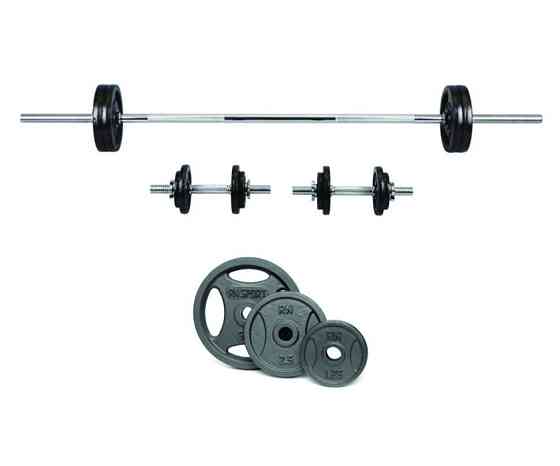 Набор Штанга 30 кг + Гантели по 10кг наборные Гантели, гири, штанги и диски металлические блины Киев