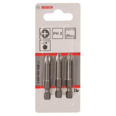 Набір біт Bosch Extra-Hart PH2, 49мм, 3шт (2.607.001.528) Вінниця - фото 1