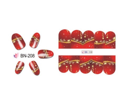 Наклейки на ногти новогодние, красные, размер стикера 6*5см, инструкция по применению есть в описании Киев - изображение 1