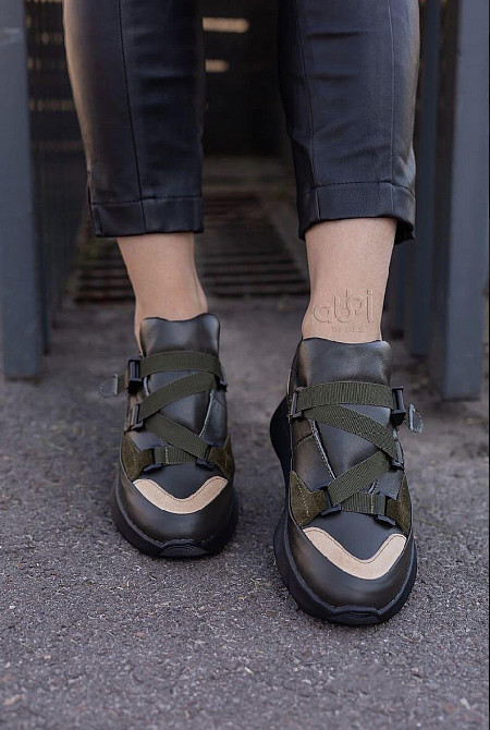 Abbi Кросівки жіночі ABBI хакі натуральна шкіра 38р. (CORI-02 4134) Коломыя - изображение 1