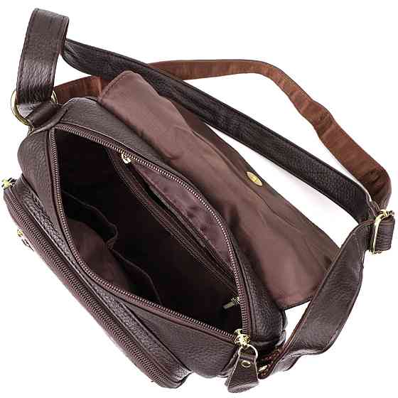 Сумка з натуральної шкіри для жінок Коричневий (Vintage) Київ