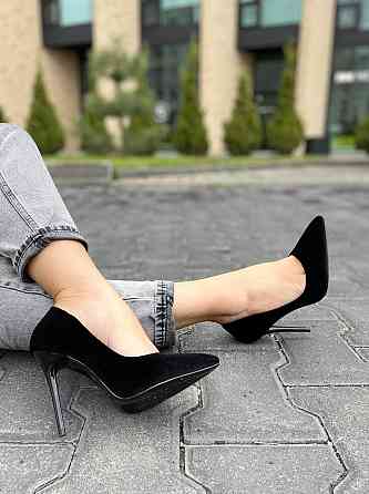 Comer Туфлі жіночі COMER чорні оксамит каблук 11см 39р (1929) Коломыя