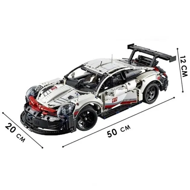 Конструктор автомобиля Porsche 911 RSR на 1580 деталей в масштабе 1:10 Киев - изображение 2