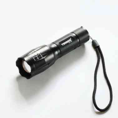 Фонарик с аккумулятором с функцией ZOOM 10Вт, IP54, черный Днепр