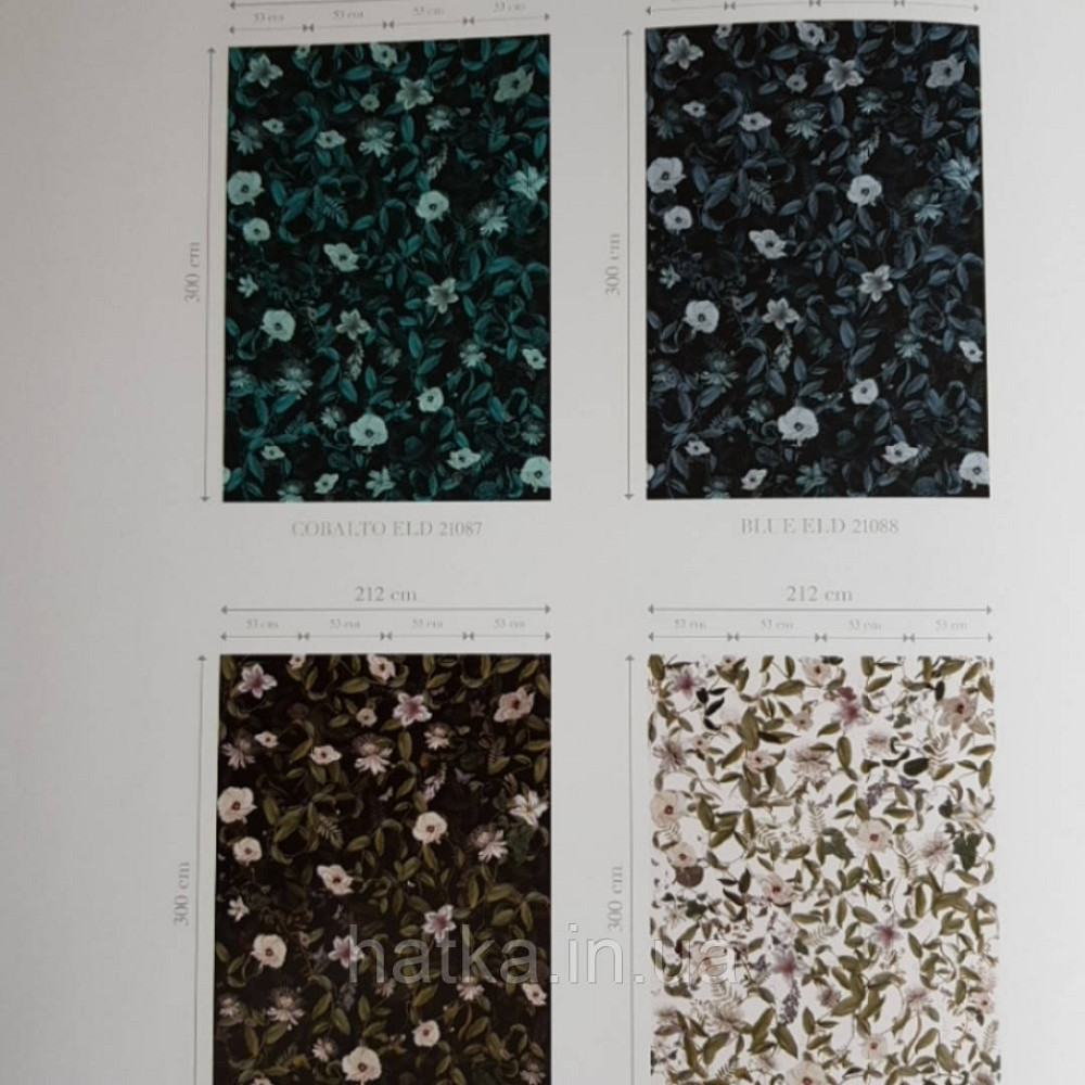 Обои флизелиновые Decoprint Elisir  ELD 21087 белые цветы листья панно мурал 300х212 см. Киев - изображение 3