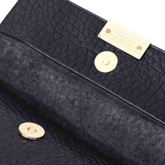 Класична шкіряна сумка з оригінальною плечовою лямкою Vintage 22405 Чорна Київ