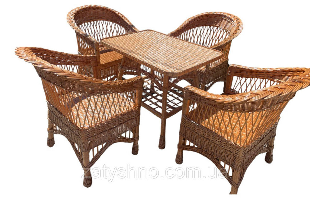 Комплект плетених меблів з лози з кріслами Київ - фото 1