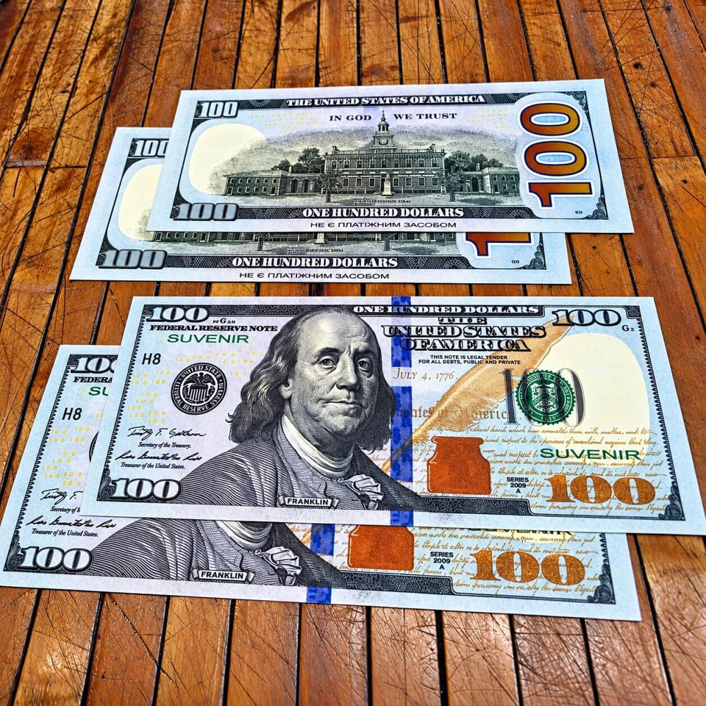 Доллары купюры по $100 нов. дизайна (синие), сувенир, игровые, пачка/80 банкнот Киев - изображение 10