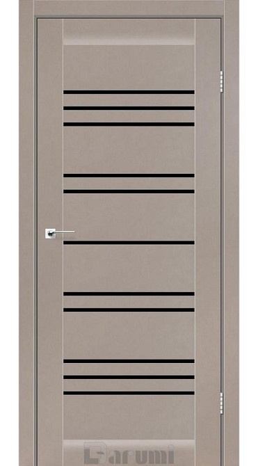 Двери межкомнатные Даруми Версаль серый краст стекло черное Киев - изображение 1