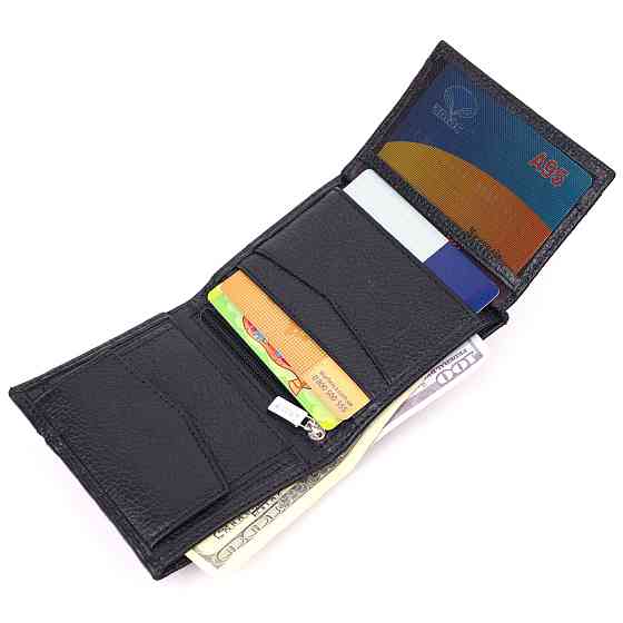 Стильное портмоне для мужчин из фактурной натуральной кожи KARYA 21321 Черный Киев