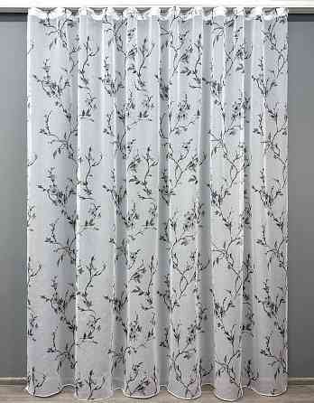 Тюль VR-Textil 1863т Flora Батист Белый с черным 300х270 см (42-0825) Киев