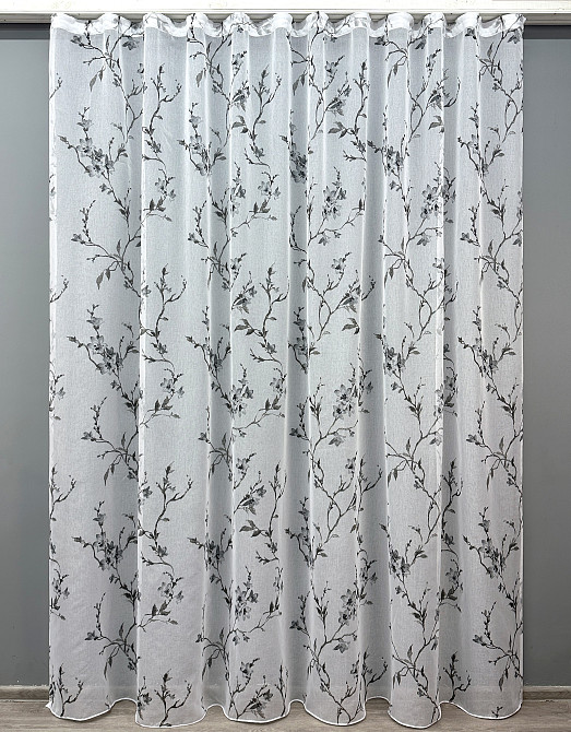 Тюль VR-Textil 1863т Flora Батист Білий з чорним 300х270 см (42-0825) Київ - фото 2