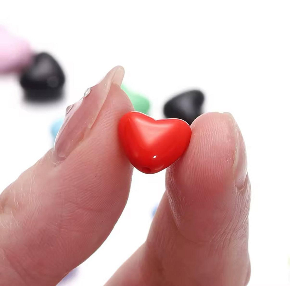 Акриловые бусины в форме сердца 20 шт., 9*10.5 мм, для самостоятельного изготовления. Киев - изображение 2