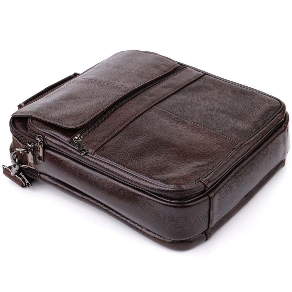 Ділова чоловіча сумка з натуральної шкіри Vintage 23027 Коричневий Київ - фото 8