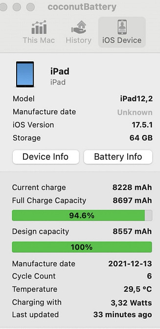 Планшет: 6 циклов Apple iPad 9 ( 2021) 10.2