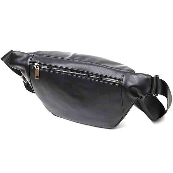 Уникальная мужская сумка через плечо из натуральной кожи SHVIGEL sale_15012 Черная Киев