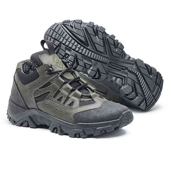 Тактичні кросівки шкіра з кордурою. хакі.11-01 Харків