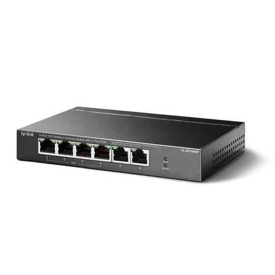 Комутатор TP-Link TL-SF1006P (2хFE, 4xFE PoE+, max PoE 67W) Ні Харків