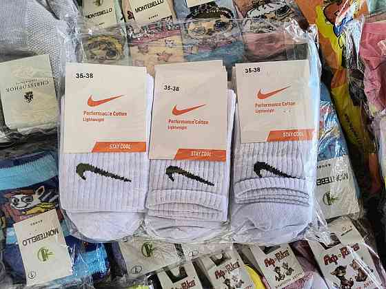 Детские высокие качественные хлопковые носки белые в наборе по 6 штук Nike. Размер 35-38 Киев