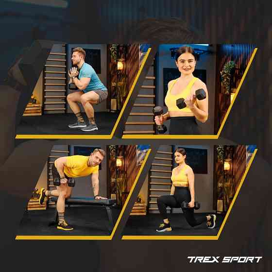 Гантеля шестигранна прогумована TX-025RD Trex Sport 2,5кг Киев