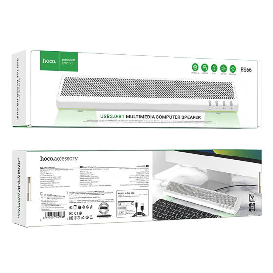 Акустика HOCO BS66 Smooth USB2.0 для комп'ютера, біла Київ