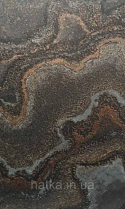 Шпалери вінілові на флізеліні AS creation Della Natura 1.06Х10 абстракція хвилі чорні сірі із золотом Київ - фото 2