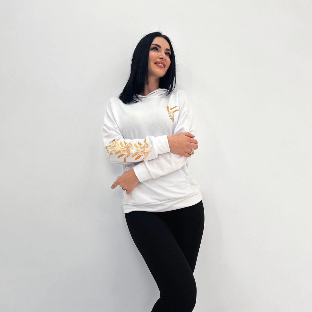 Демисезонный женский худи с принтом 