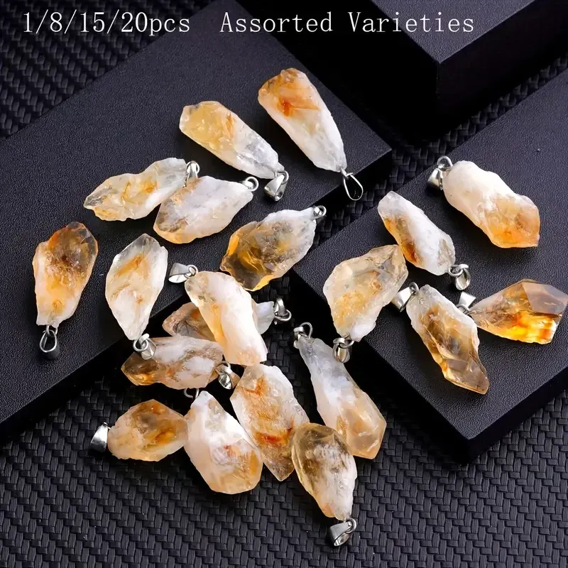 Підвіска з натурального цитрину з металевою петлею – необроблений камінь Київ - фото 3